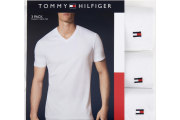 Tommy Hilfiger Men's Classic V Neck 3 Pack Undershirts 09TVN01White